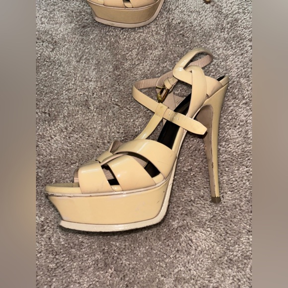 Saint Laurent Tribute, leather platform sandal - Picture 9 of 12